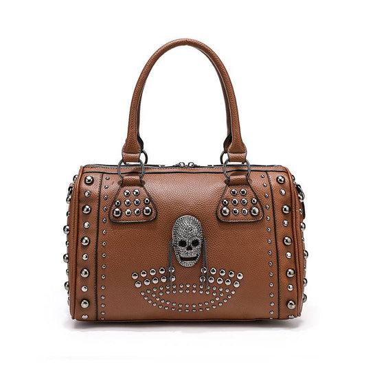 Borsa teschio di cristallo 3D con satchels borchiati