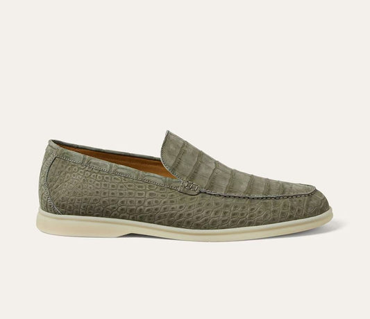 alt
Scarpe preordinabili in nabuk effetto coccodrillo, mocassini da uomo in pelle di coccodrillo, slip-on eleganti, molto comode, marroni