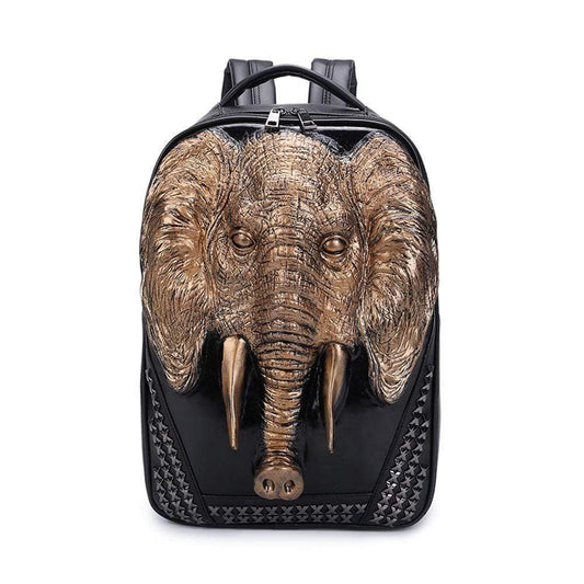 3D Elephant Backpack Studded Knapsacks Laptop Backpack