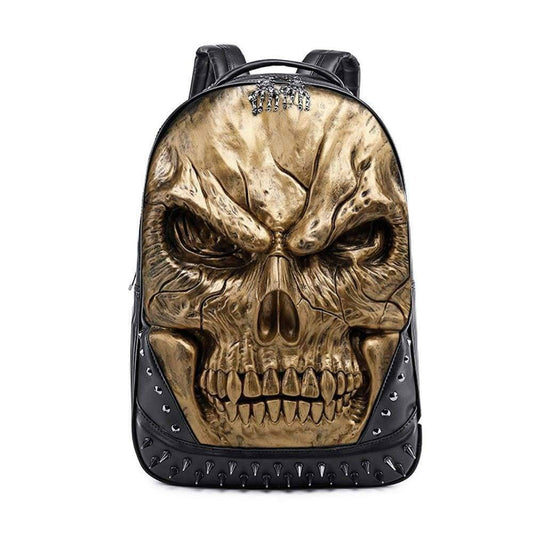 3D Backpack Large Skull Face Backpack, Rivet Rucksack ,Leisure Backpack Bags