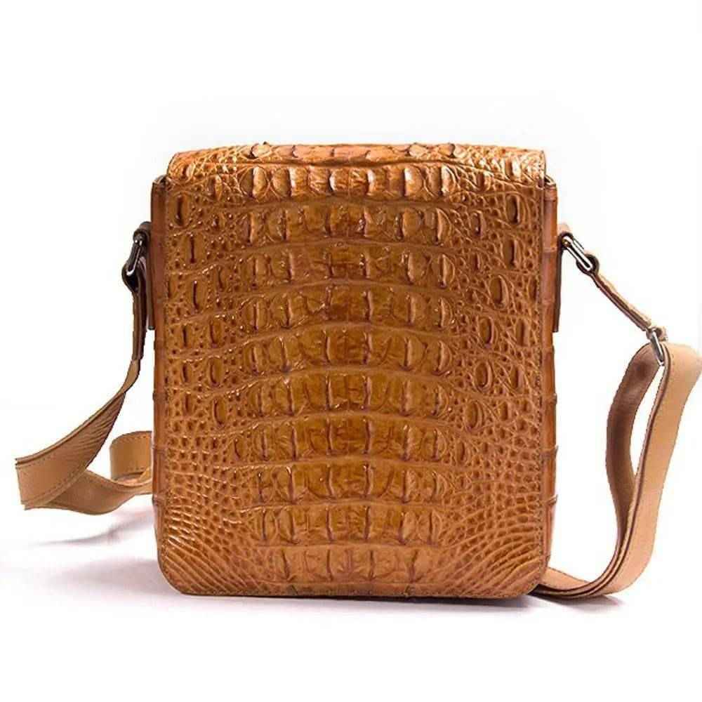 Borsa a tracolla con coccodrillo da uomo, piccola borsa a spalla borsa messenger per cellulare, marsupio da collo portapassaporto