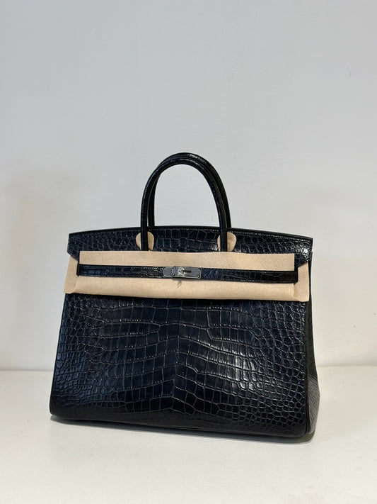 In preordine borse business da ufficio oversize in vera pelle di coccodrillo 40 cm con lucchetto