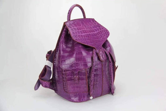 Zaino in vera pelle di ventre di coccodrillo in preordine