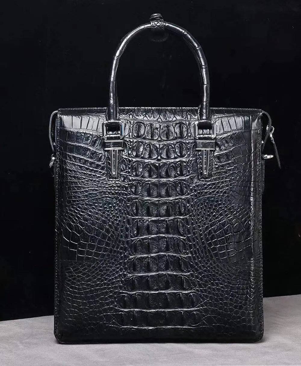 Genuina borsa messenger in vero coccodrillo, borsa a tracolla, piccolo borsone da lavoro