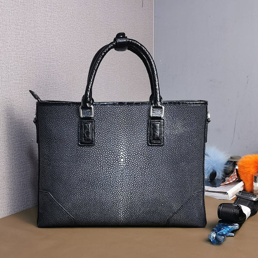 Valigetta unisex in vera pelle di razza con perla
