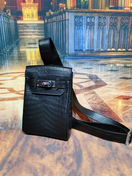 Preordine: borsa a tracolla da petto in pelle di coccodrillo