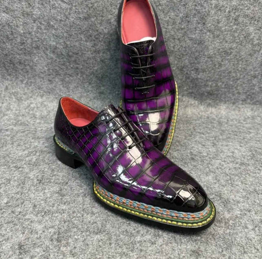alt
Scarpe in pelle di coccodrillo, scarpe business stringate da uomo in pelle di coccodrillo norvegese a nove linee