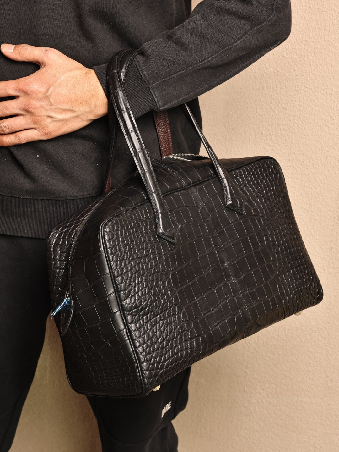 Borsa weekend in vera pelle di coccodrillo