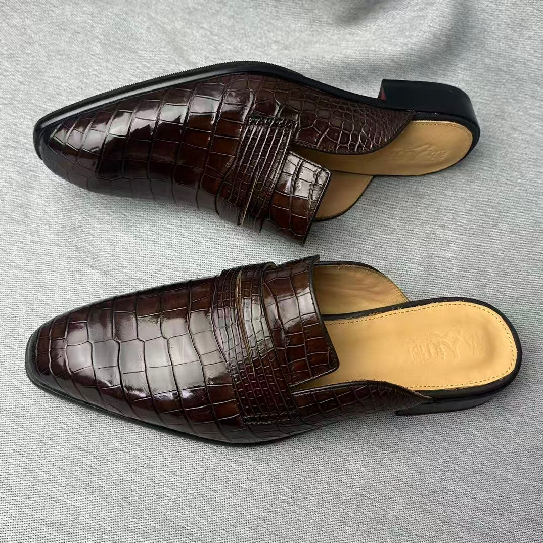 Crocodile Slippers Men's Crocodile Leather Slippers