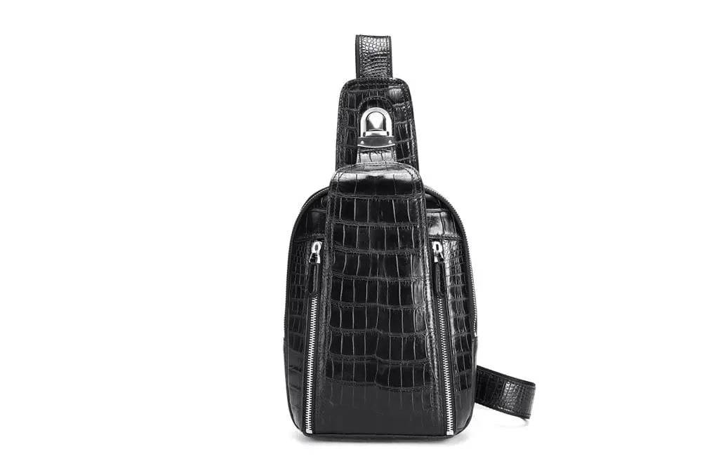 alt
Borsa a tracolla da uomo in vera pelle di coccodrillo, casual, a tracolla, da petto