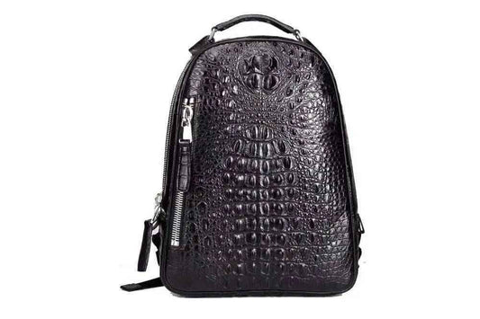 Rossie Viren Crocodile Skin Leather Backpack