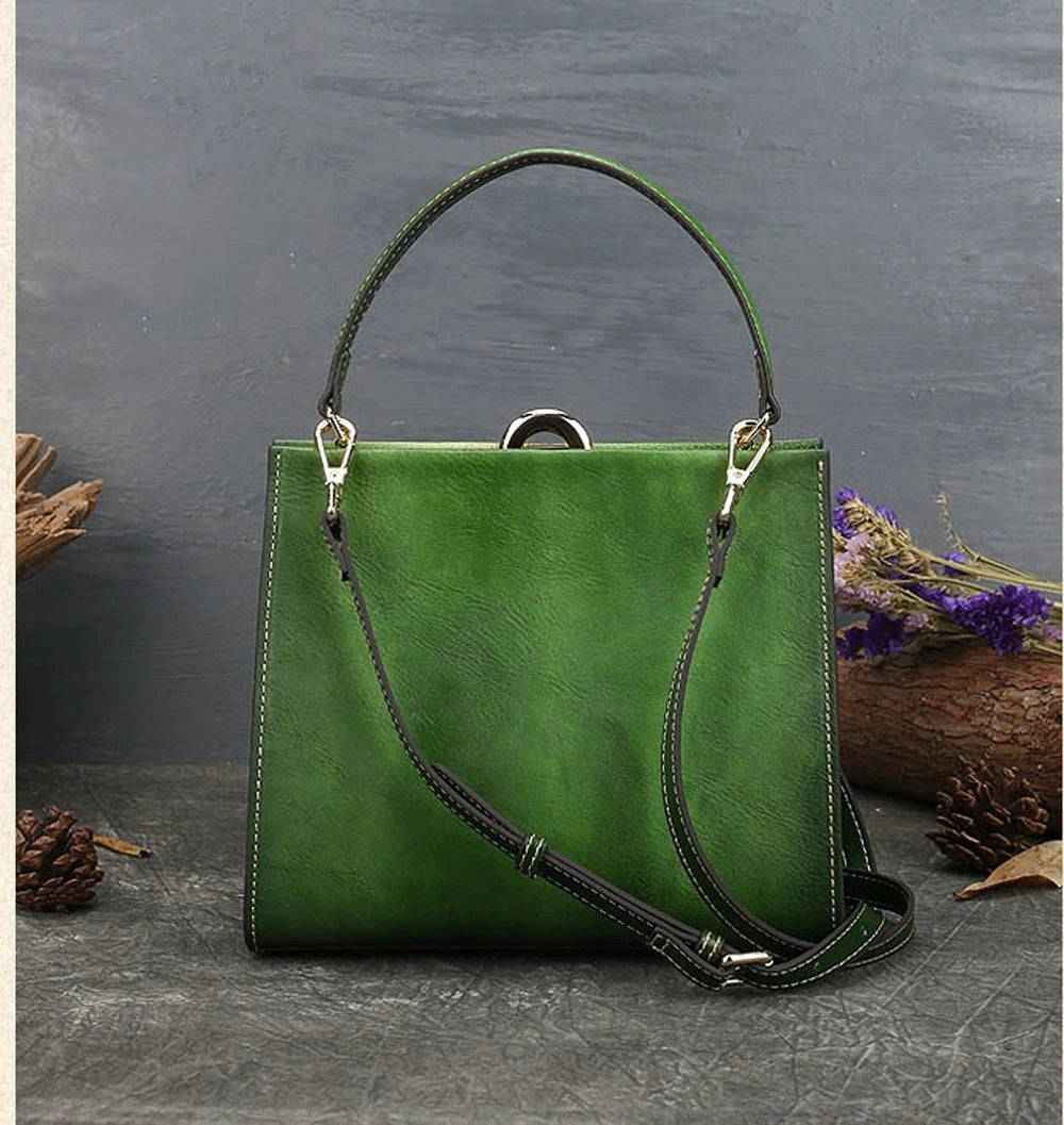 Borsa a tracolla quadrata piccola Rossie Viren da donna in pelle vintage casual