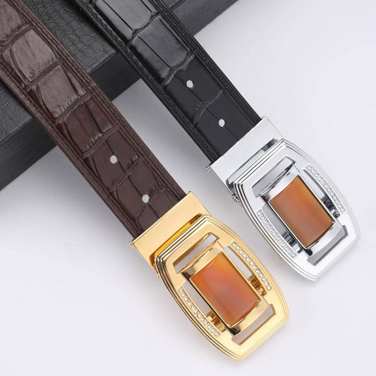 Cintura in pelle di coccodrillo con pietra 4258