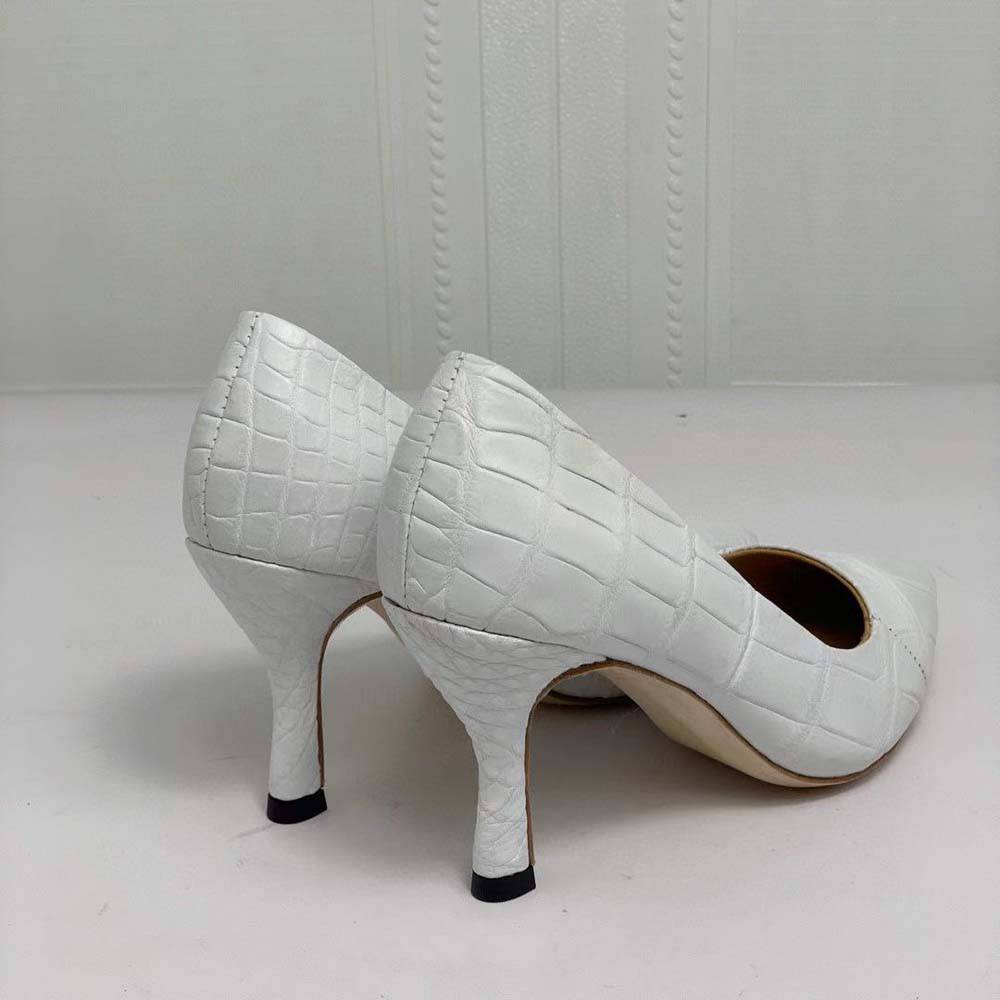 Crocodile Shoes Women's Crocodile Leather Low Heel Dress Shoes