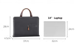 14 inch Imported Grainy Leather Laptop Briefcase Bag Classic Black