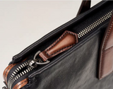 15 inch Togo Leather Laptop Briefcase Bag Black