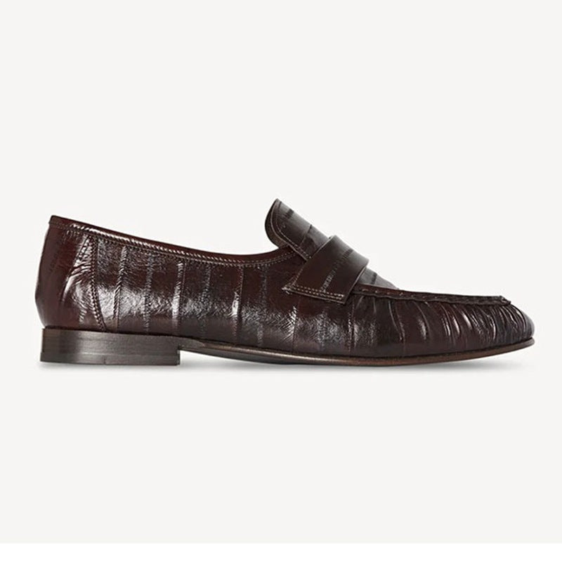 Eel Skin Loafers For Women