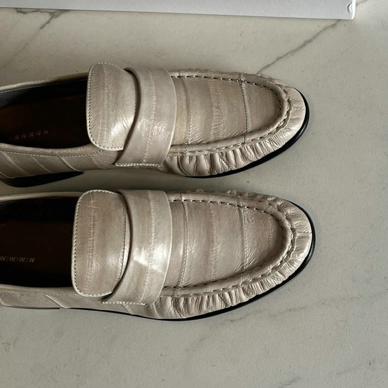 Eel Skin Loafers For Women