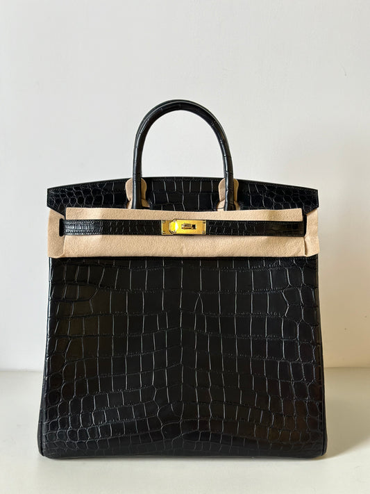 Preorder High Shiny Genuine Crocodile Skin Leather 40cm Oversized Padlock Tote Office Bags Biege