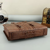 Crocodile Leather Briefcase Black & Brown