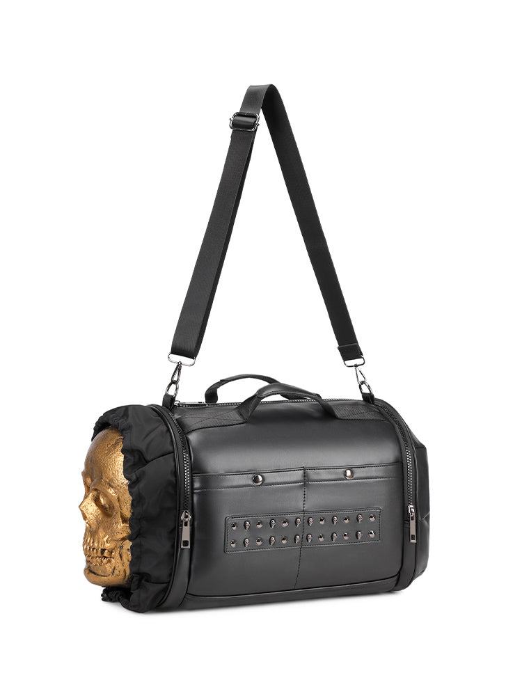 alt
Borsone 3D in pelle PU grande con teschio borchiato, borsa da viaggio a tracolla