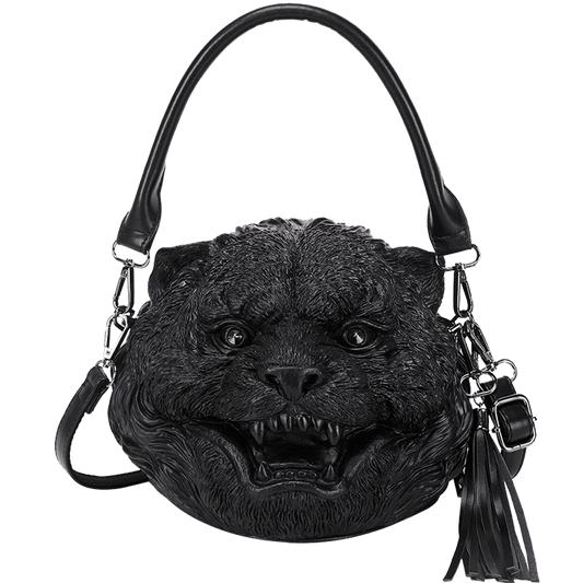 Zaino 3D, borsa quadrata piccola Fashion 3D con testa di tigre sorridente, borsa a tracolla con manico e spalla