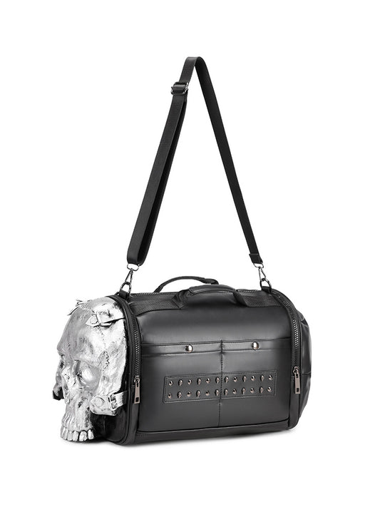 alt
Borsa a spalla 3D in pelle PU, grande borsa da viaggio tipo duffel con teschio borchiato