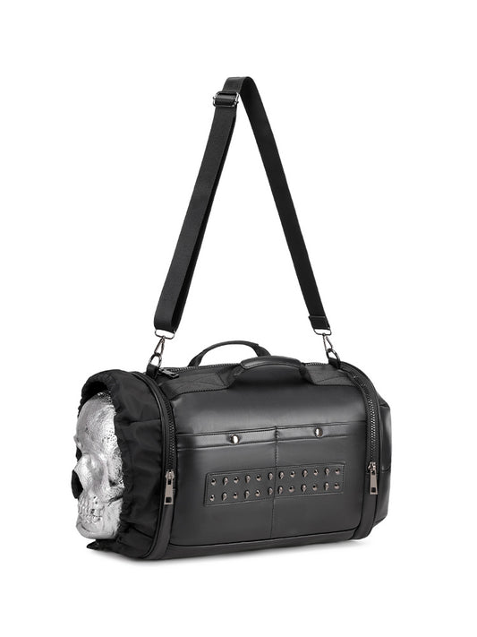 alt
Borsone 3D in pelle PU, grande, con borchie e teschio, borsa da viaggio con tracolla