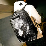 3D  Animal Backpack,3D Wolf Face backpack Without Hat