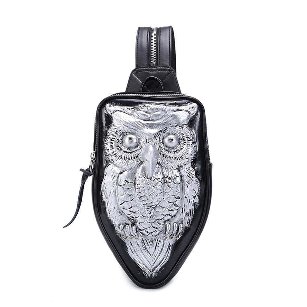 Zaino 3D, mini zaino impermeabile con gufo, borsa a tracolla e da petto