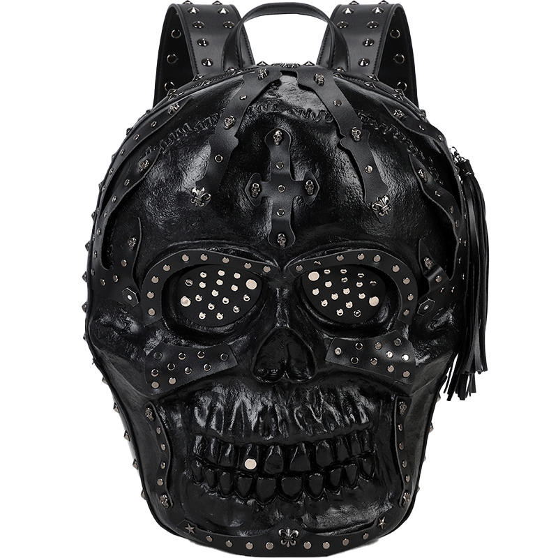 alt
Zaino 3D in pelle PU con teschio borchiato