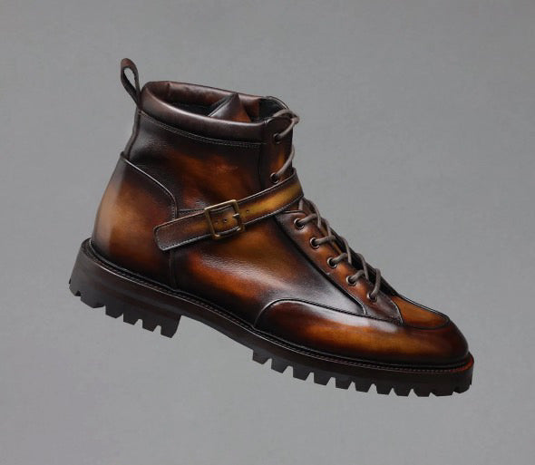 Stivale nero in pelle Shell Cordovan in preordine