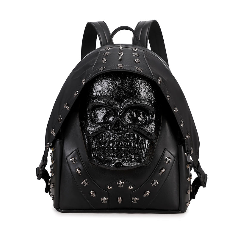 alt
Zaino 3D in pelle PU con teschio e borchie, zaino per computer