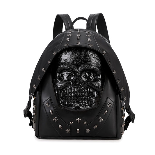 alt
Zaino 3D in pelle PU con teschio e borchie, zaino per computer