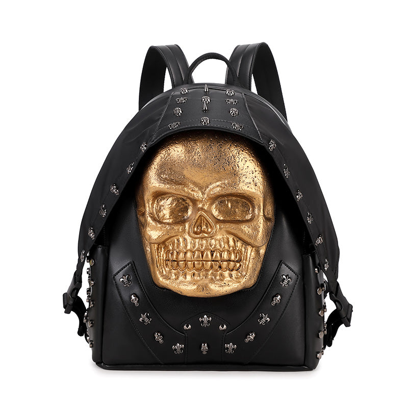 alt
Zaino 3D in pelle PU con teschio borchiato, zaino per computer 3D