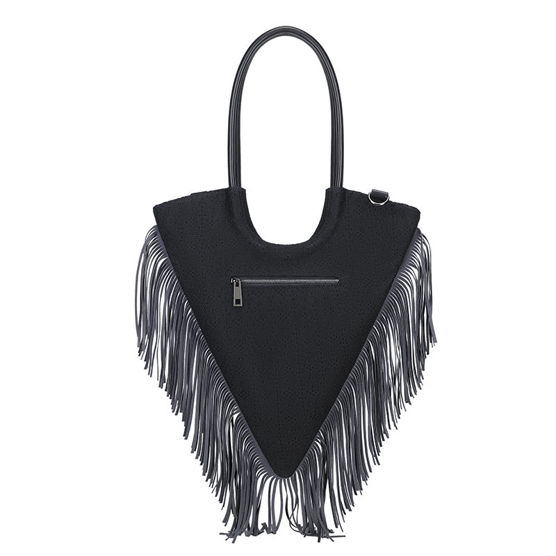 3D Backpack 3D PU Leather Studded Heart Skull Tassle Cross Body Punk Bag,