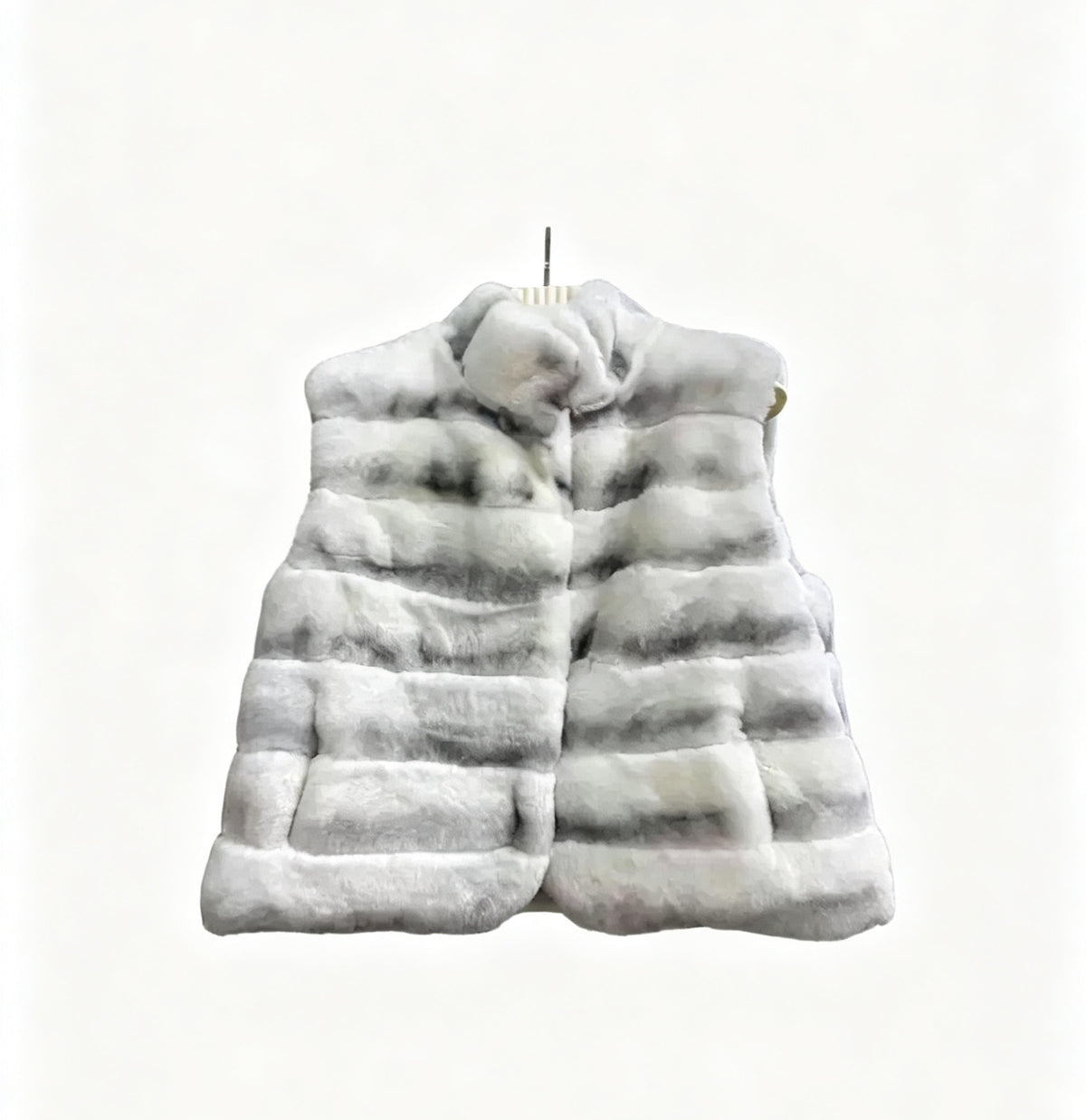 Unisex Chinchilla Dyed Rex Rabbit Fur Vest