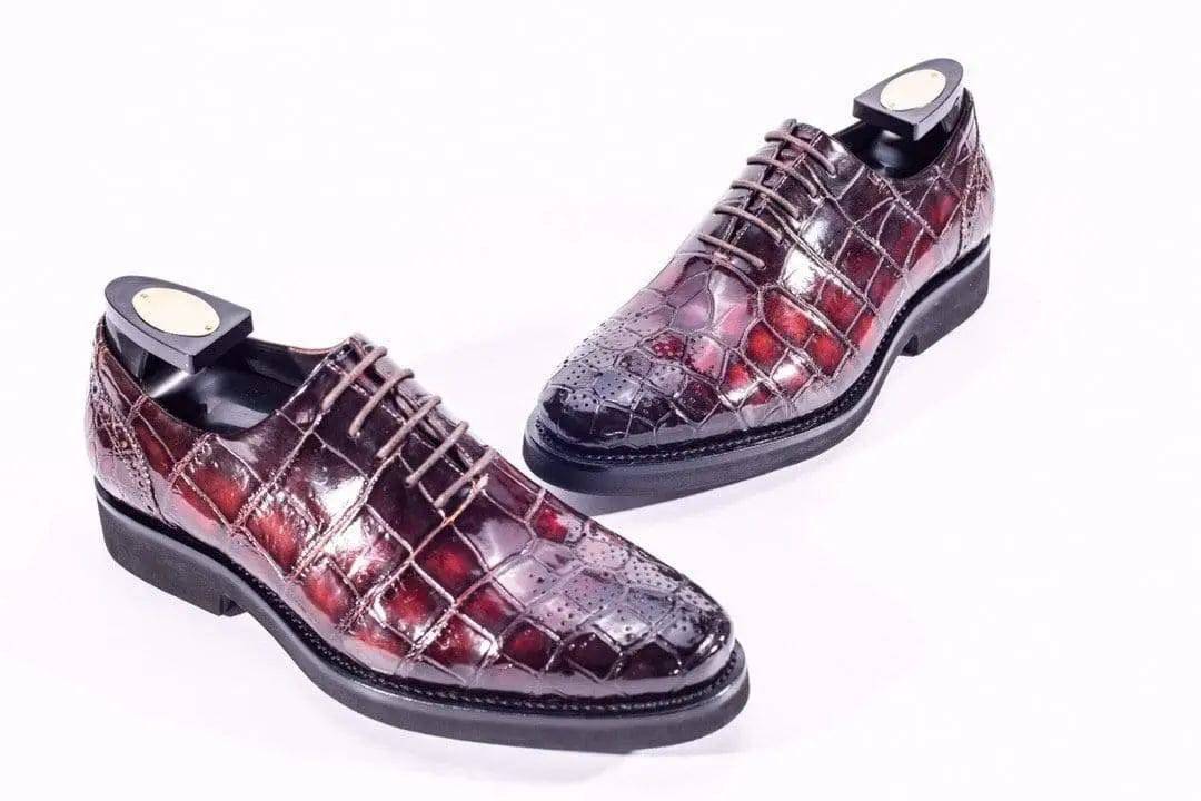 Crocodile Scarpe Brogue ,Scarpe allacciate in pelle di coccodrillo