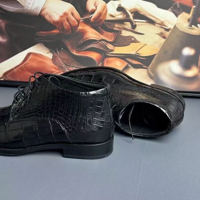 Crocodile Boots , Genuine Crocodile Leather Boots Black