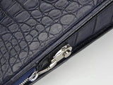 Crocodile Leather Top Handle Briefcases Bags Dark Blue