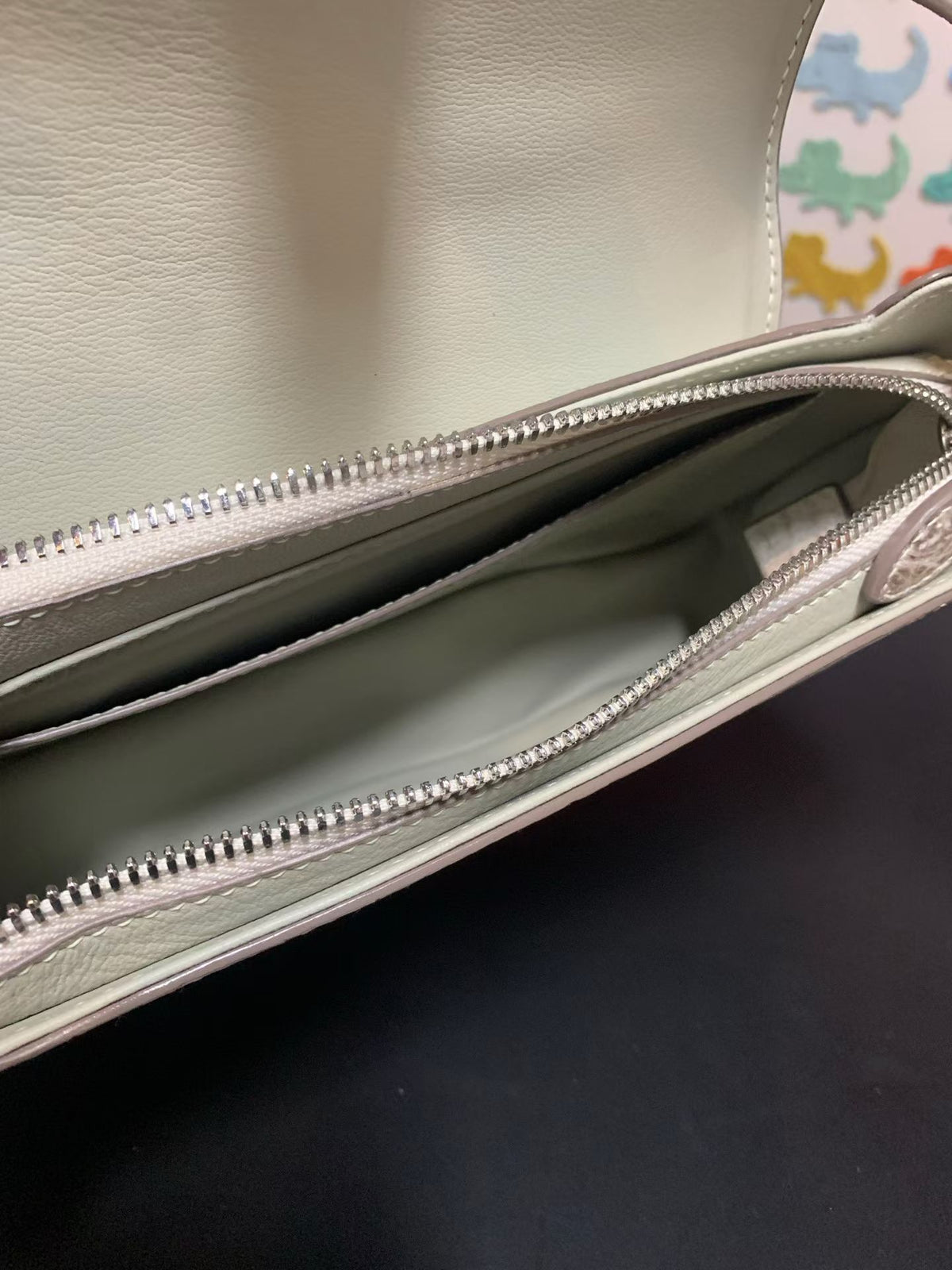 Himalayan White Crocodile Leather Underarm Bag