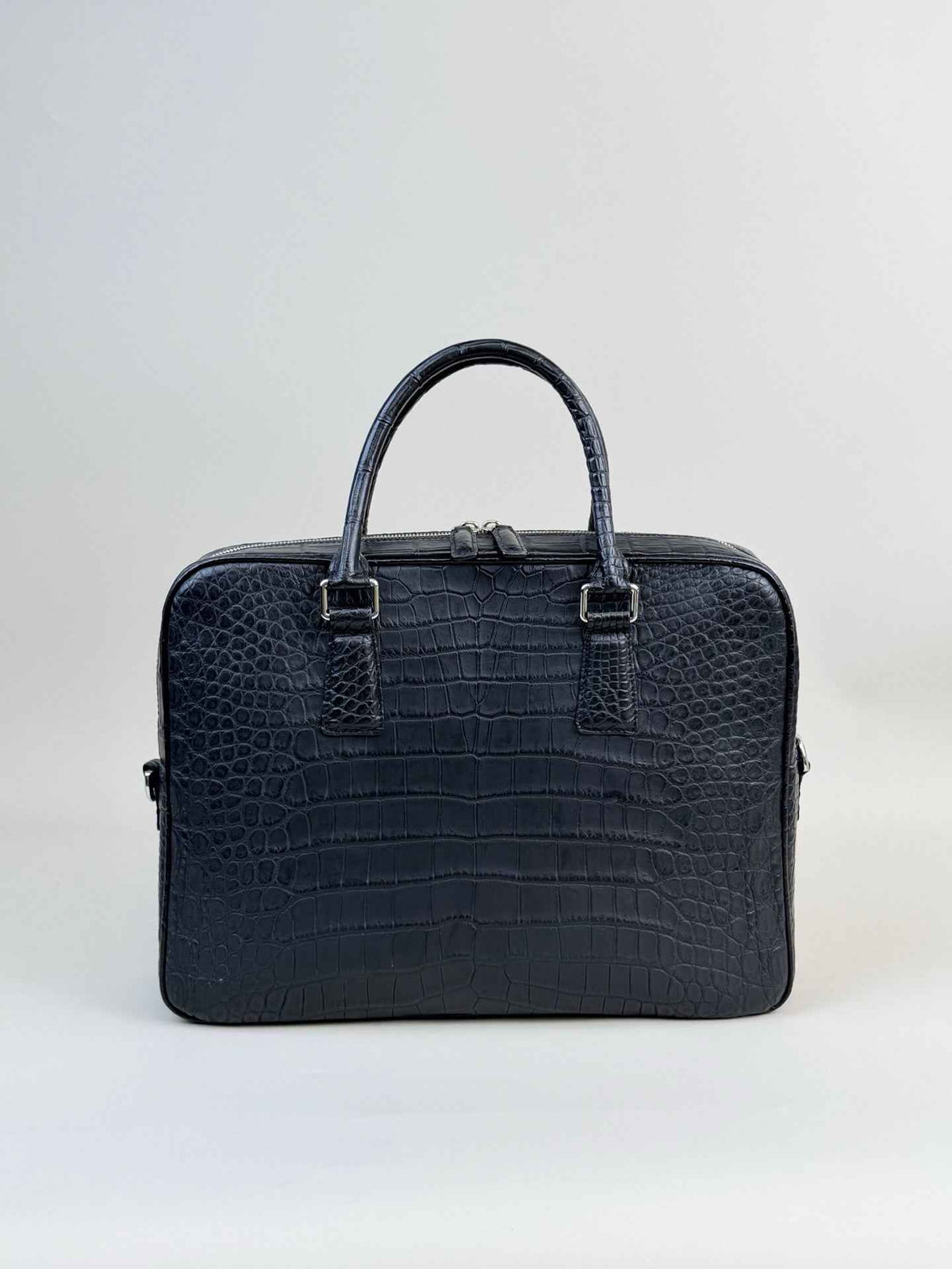 Men's Crocodile Briefcase Business Laptop Document Bags Black