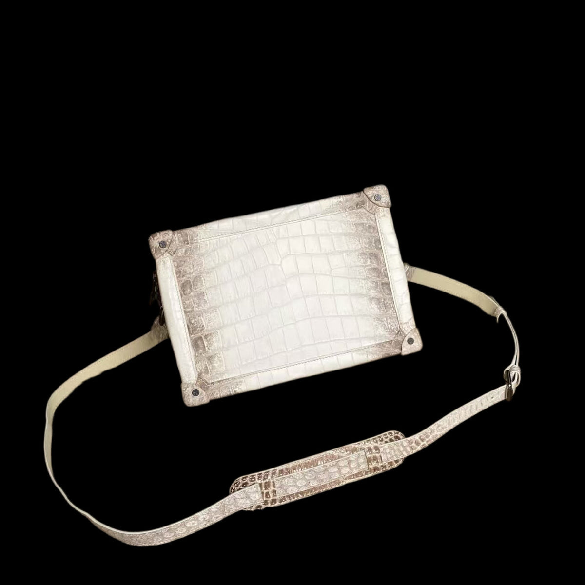 Large Trunk Box Bag, Crocodile Skin Leather Trunk Box Bag