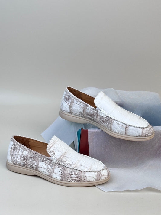 Crocodile Loafers, Men's Himalayan Crocodile Leather Loafers Slip-On Dress Shoes Very Comfortable
