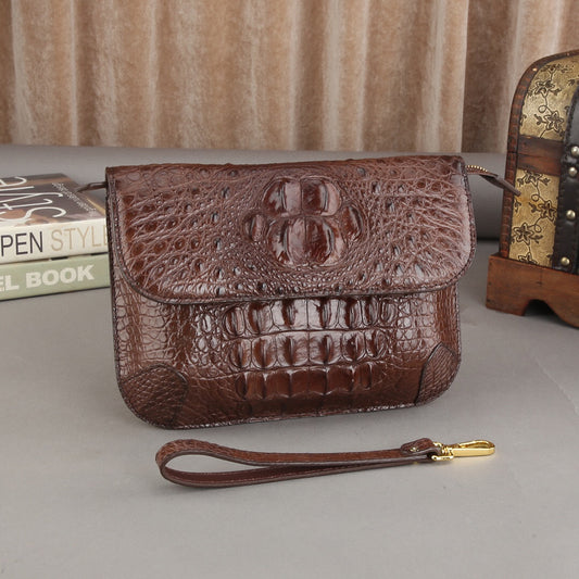 Unisex Crocodile Leather Cross Body Shoulder Bag