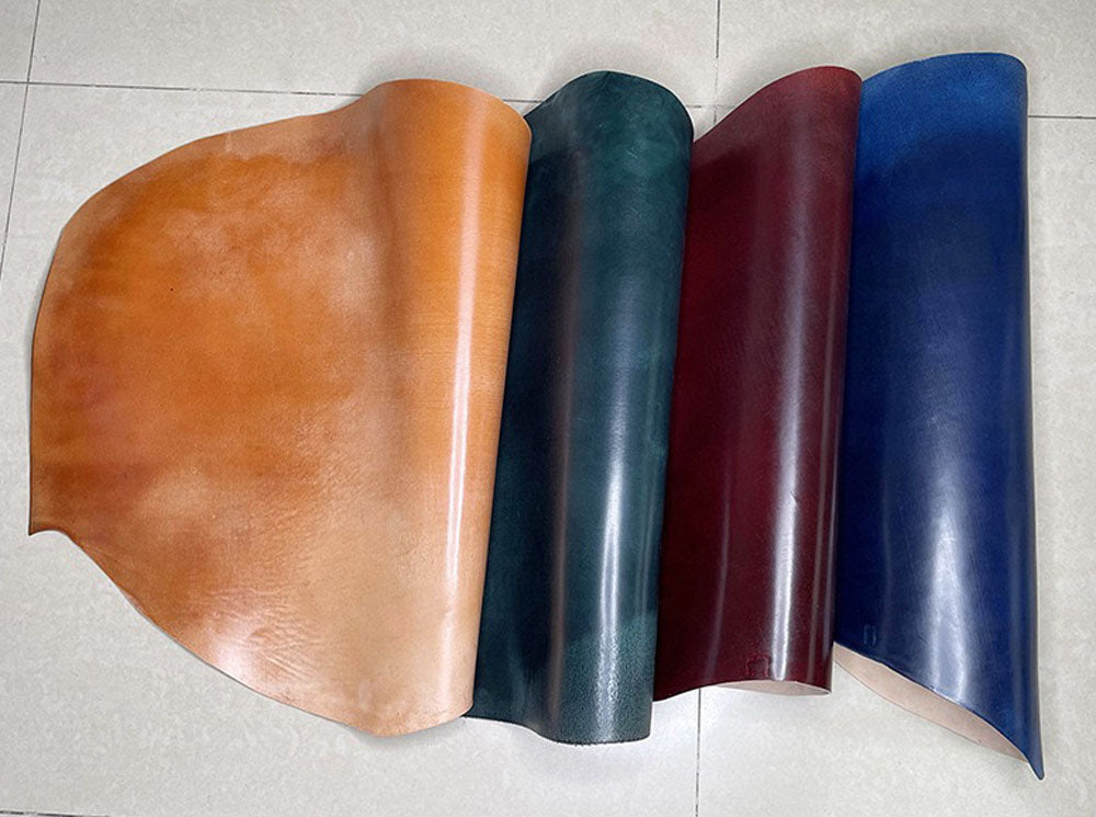 Scarpe stringate con punta arrotondata in vera pelle Shell Cordovan