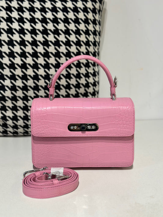 Borsa con manico in pelle di coccodrillo, borsa a tracolla da donna in pelle di coccodrillo