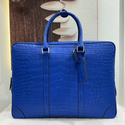 alt
Valigetta da uomo grande in pelle effetto pelle di coccodrillo, borsa business per documenti, blu