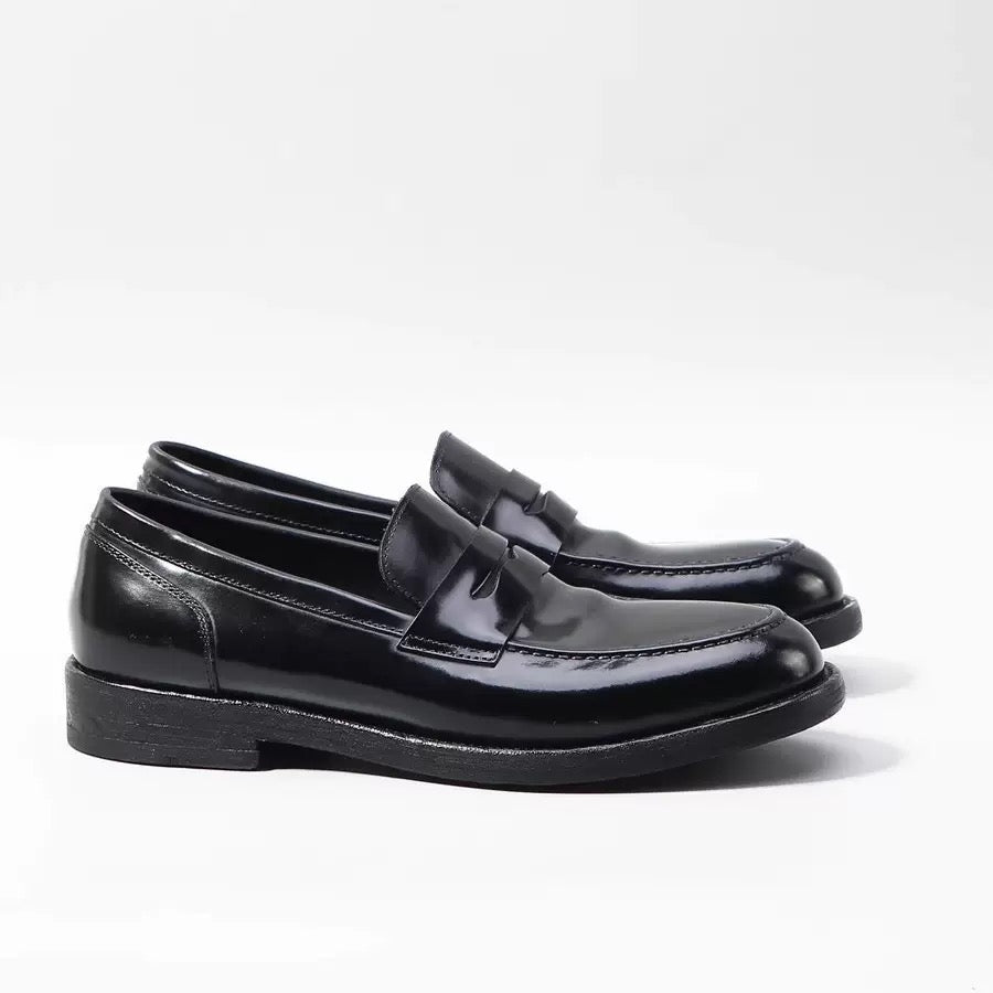 Genuine Shell Cordovan Leather Loafer Round Toe Shoes