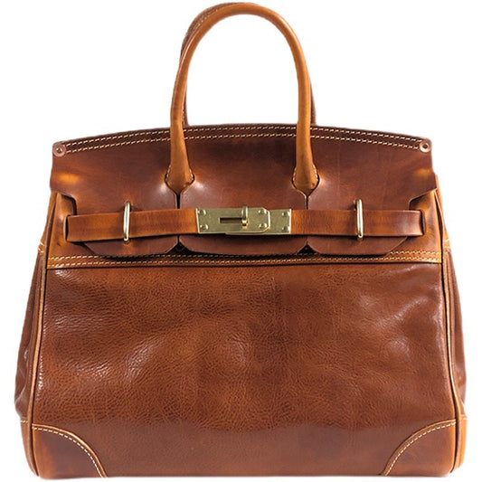 Borse vintage unisex in pelle oil wax con manico superiore